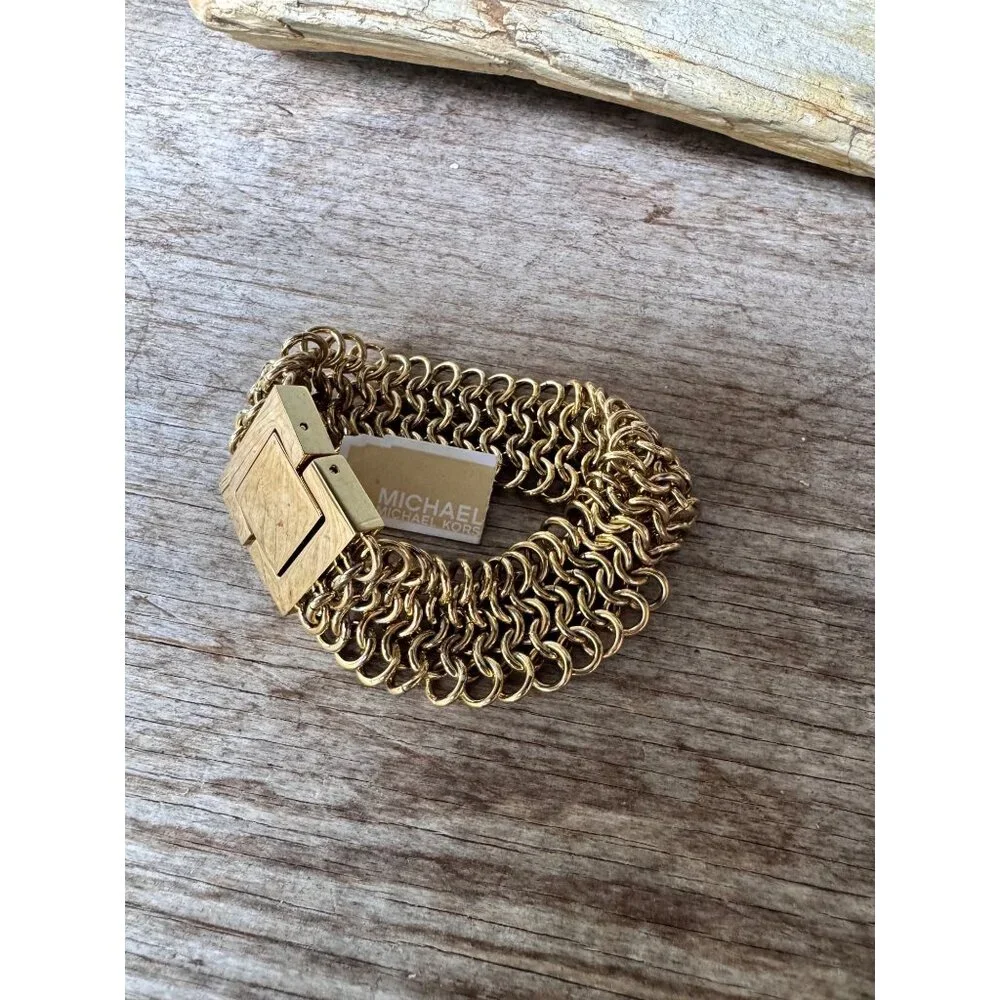 Michael Kors Gold-Tone Chain-Link Bracelet With Signature Logo Clasp - Picture 3 of 11